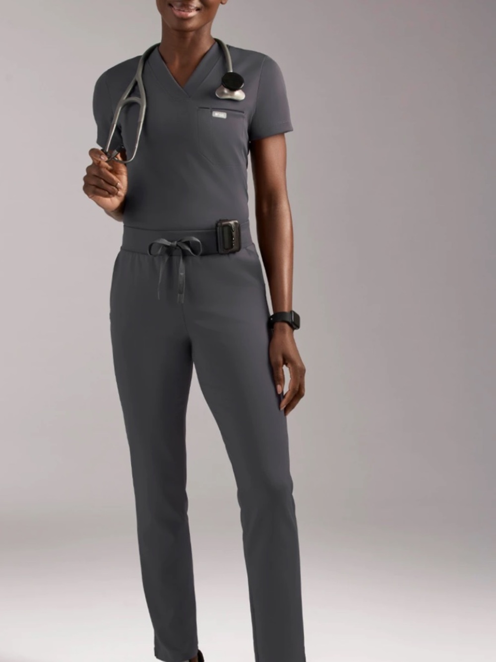 FIGS Tena Slim Tapered Scrub Pants – Grey – Women's US Small